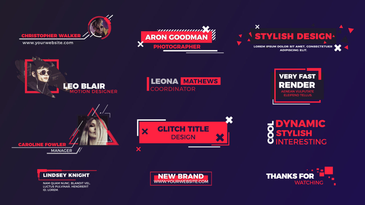 12个独特设计的全屏4K标题动画素材库推荐PR模板