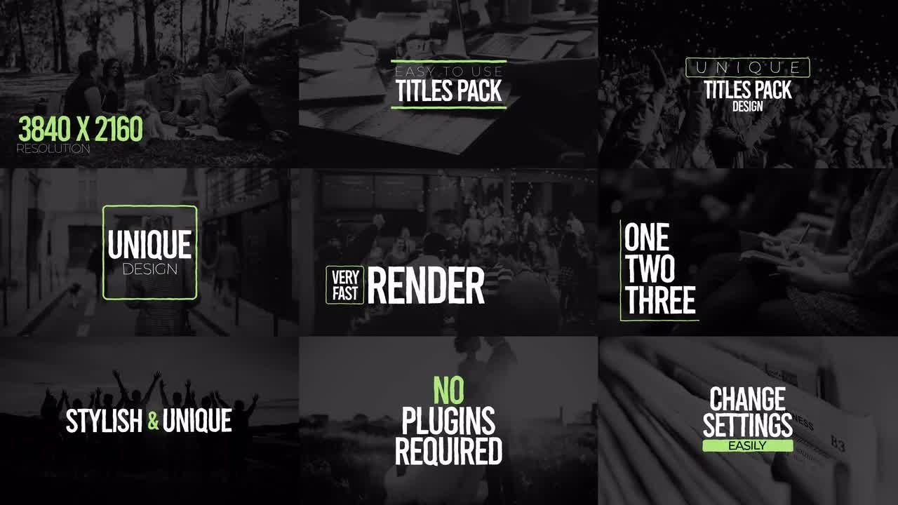 9个快速动态全屏标题动画素材库精选AE模板