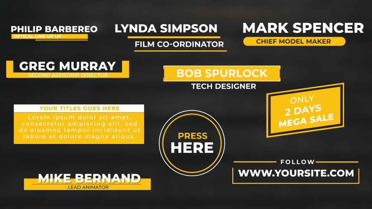 10个简单设计全屏标题动画素材库精选AE模板