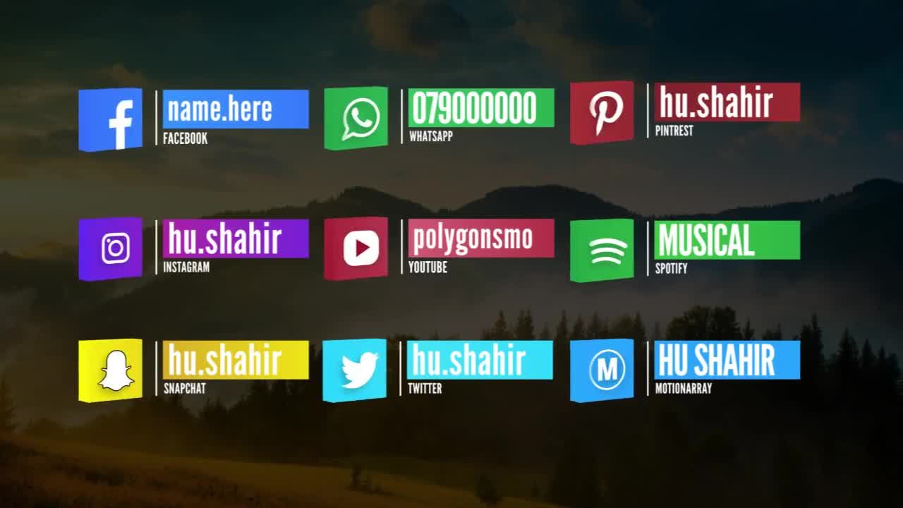 明亮下三分之一社交媒体全屏标题素材库精选AE模板