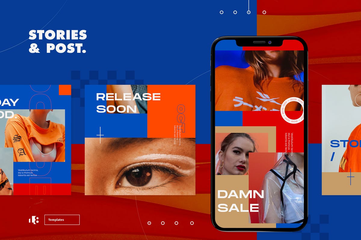 时尚美妆品牌适用的Instagram社交贴图设计模板素材库精选 Instagram Template插图(2)