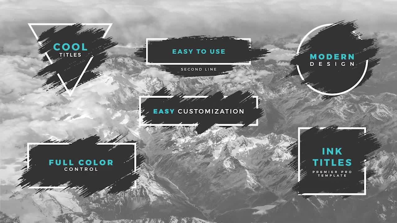 6个墨水遮罩效果标题动画素材库推荐PR模板