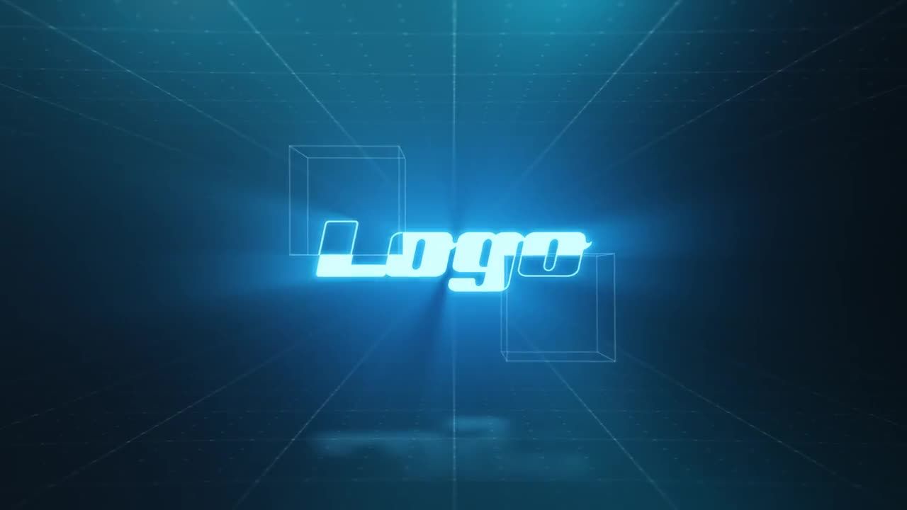 高科技样式3D立方体动态旋转Logo图标素材库精选AE模板