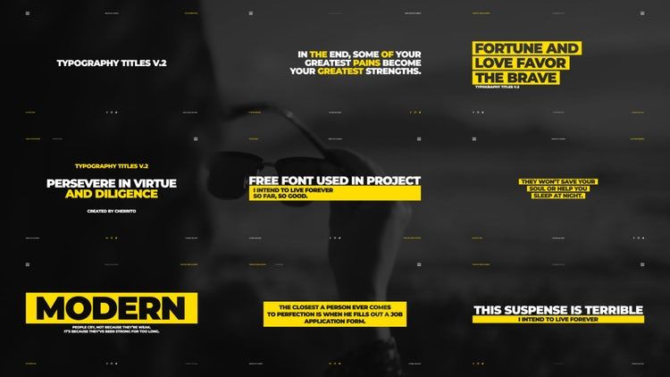 9个印刷标题美丽而创意的素材库精选pr模板