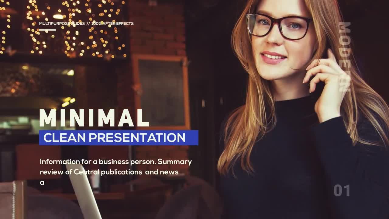 现代而简约的企业幻灯片展示素材库精选AE模板