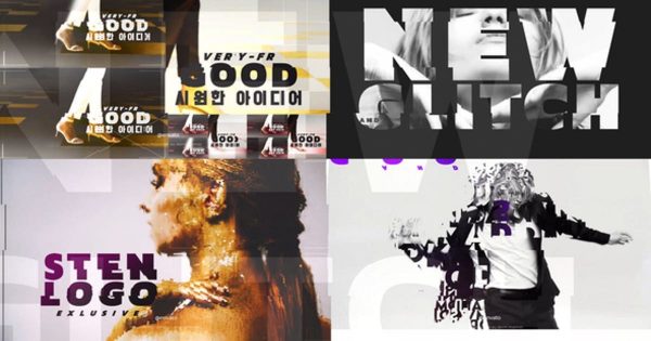 超级信号故障特效视频包装AE素材包 Glitch