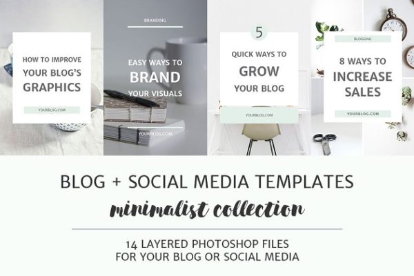 博客+社交媒体贴图模板素材库精选 Blog + Social Media Image Templates