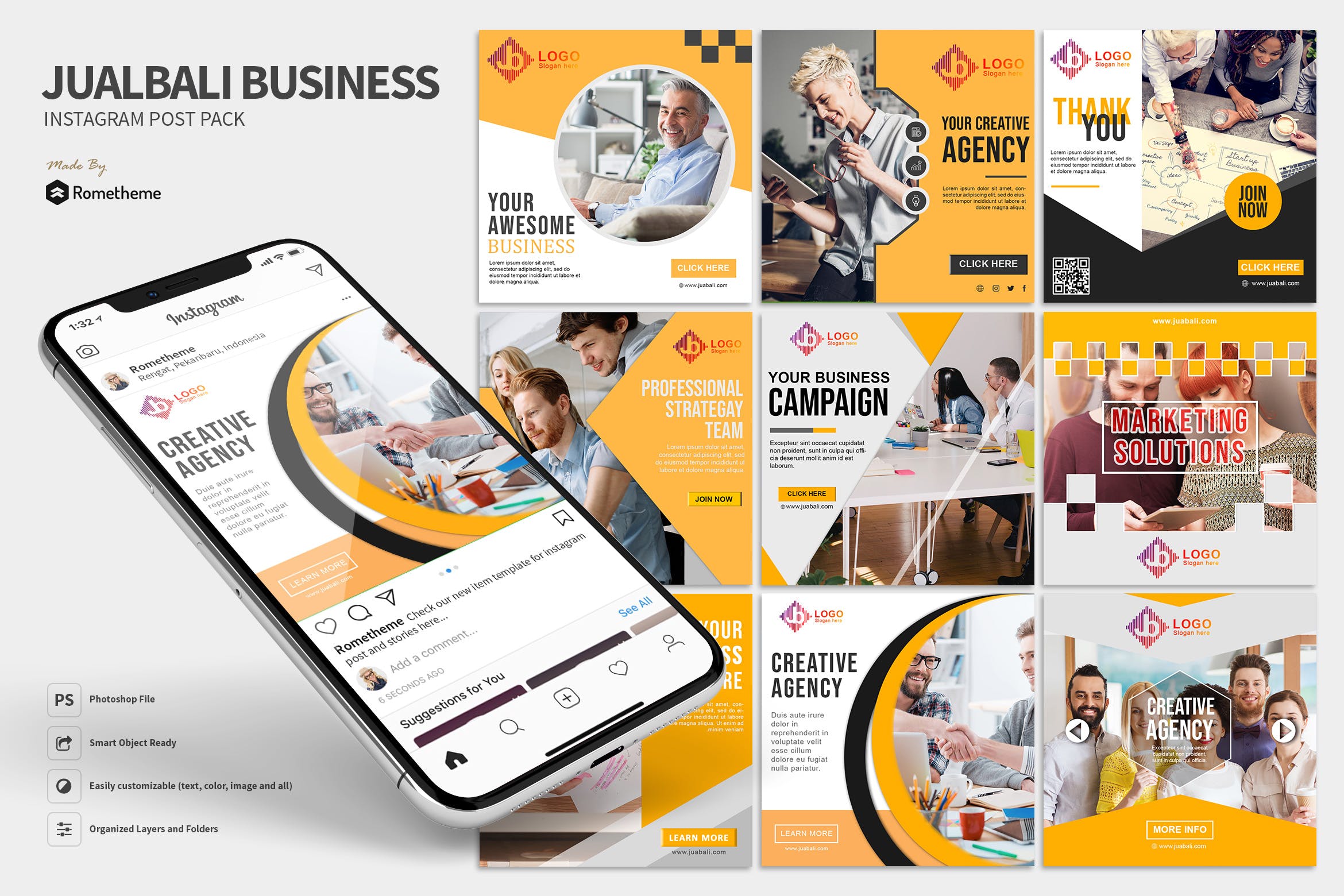 现代商务社交营销Instagram社交贴图设计模板素材库精选素材 JualBali – Modern Business Instagram Post插图