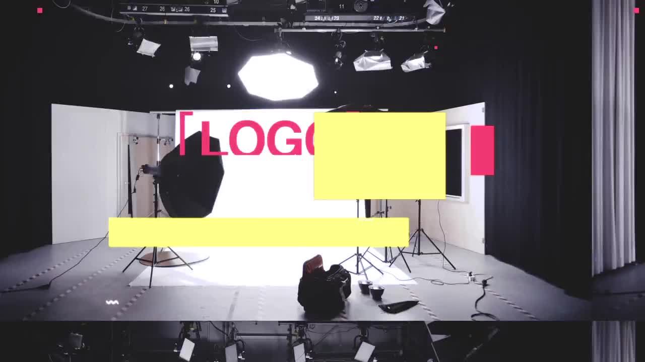 柔和光泽的动态毛刺图标素材库精选AE模板