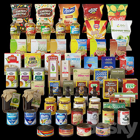 商店和厨房包装零食食品素材之家精选3D模型