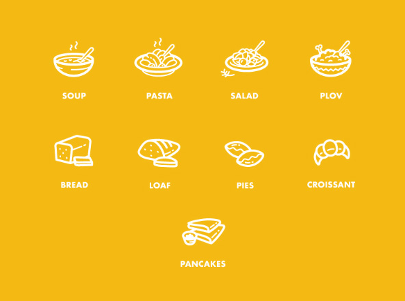 美食/饮料主题矢量线性图标 Food and Drinks Icons