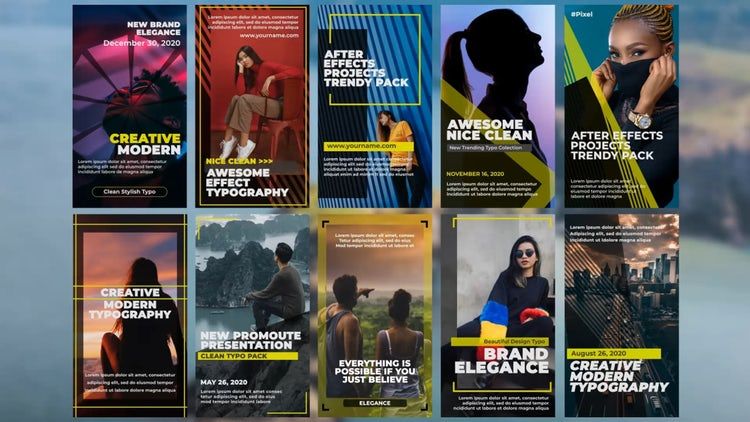 10种现代外观设计的Instagram故事包ae模板下载