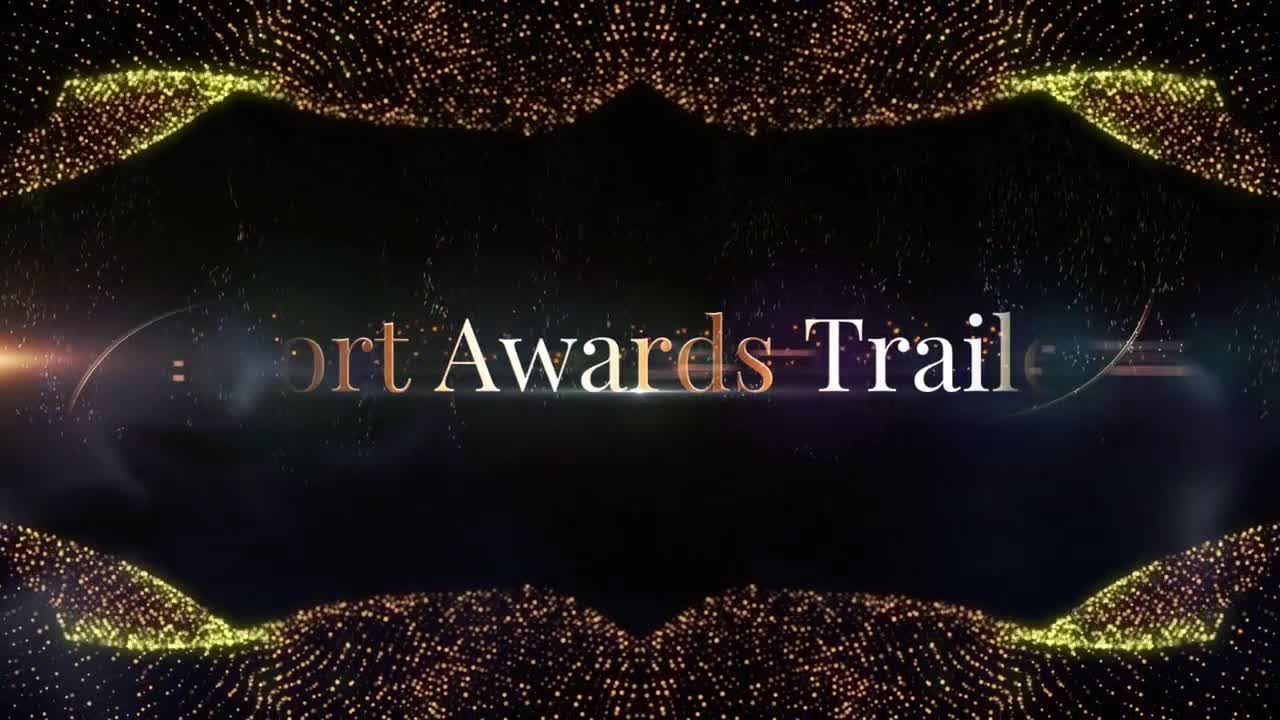 金色颗粒的短奖徽标标题素材库推荐Pr模板