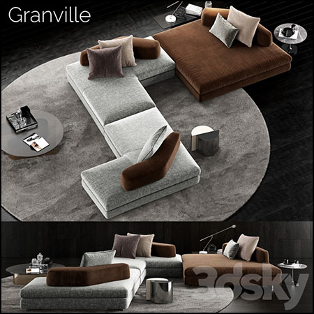 Minotti Granville 转角拼接沙发素材之家精选3D模型