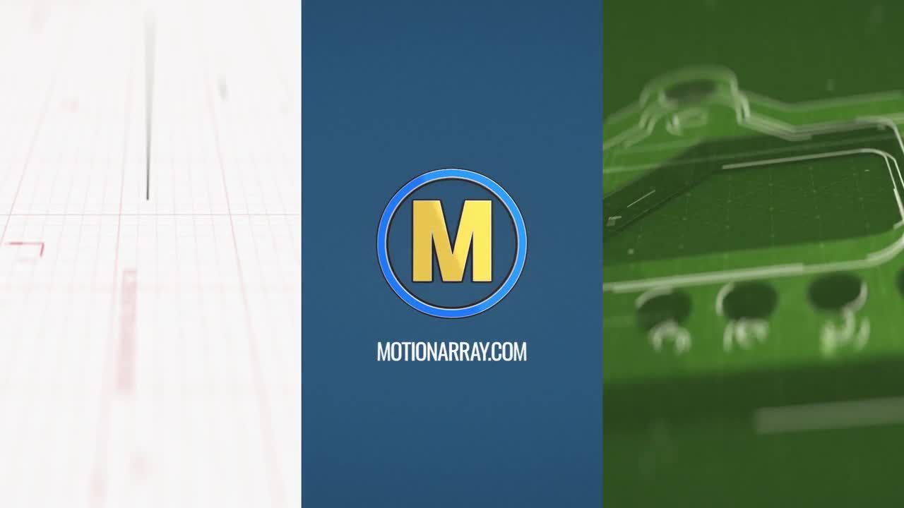 带有动态动画笔画的蓝图徽标素材库精选AE模板