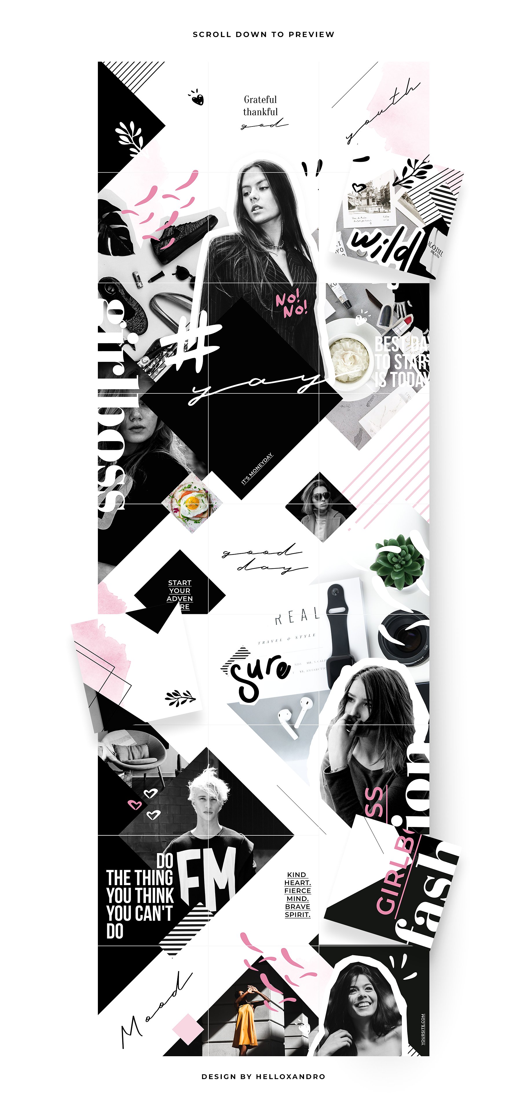 时尚简约的Instagram社交媒体拼图模板素材库精选 No! – Instagram puzzle [psd]插图(2)