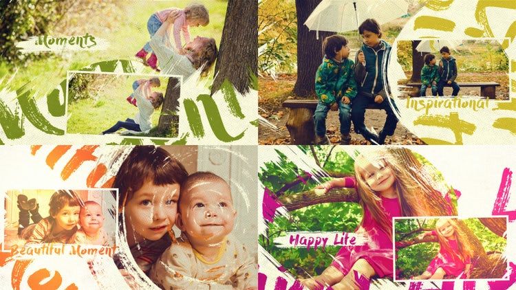 具有动态动画的笔触ae模板