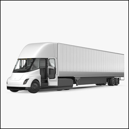 特斯拉卡车与拖车索具素材之家精选3D模型