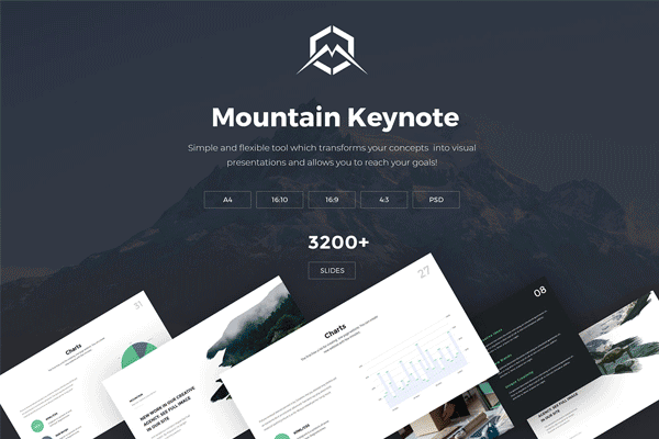 素材库下午茶：设计大气的PPT模板下载[key,PPTX]