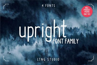 Upright font family素材之家精选英文字体