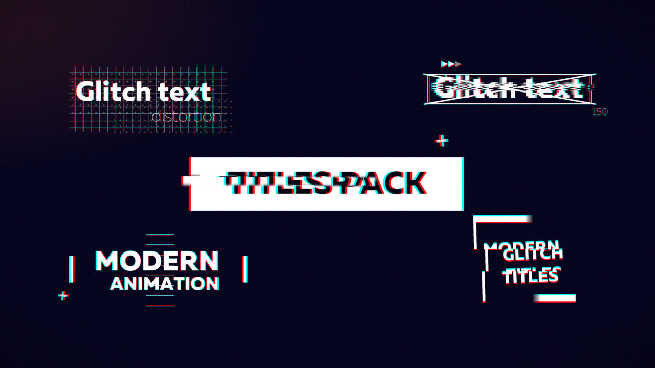 15个独特的失真小故障标题素材库推荐PR模板