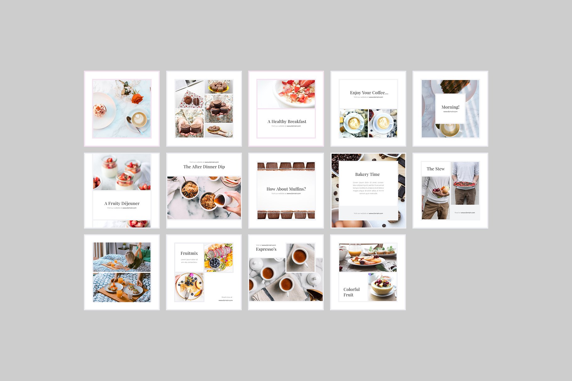 西式餐点主题社交媒体贴图模板素材库精选 Rome Social Media Templates插图(5)