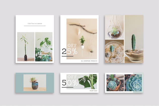 现代简洁风格多用途社交媒体贴图模板素材库精选 NATURALIS Social Media BUNDLE插图(11)
