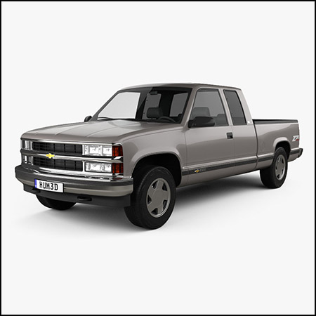 Chevrolet C1500 (K1500) Extended Cab 1988雪佛兰皮卡素材之家精选3D模型