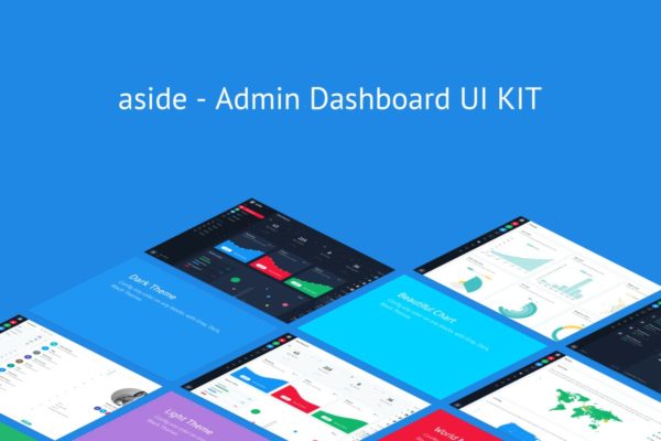 现代Web应用后台管理仪表盘HTML模板素材库精选 aside – Admin Dashboard UI KIT