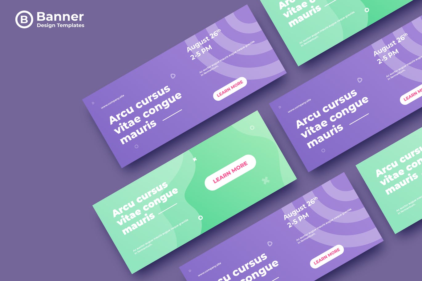 简约的时尚高端渐变色彩banner海报设计模板-2插图