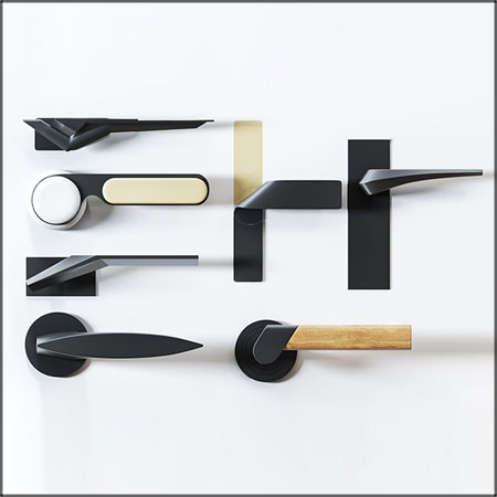 现代时尚五金门把手门锁素材之家精选3D模型