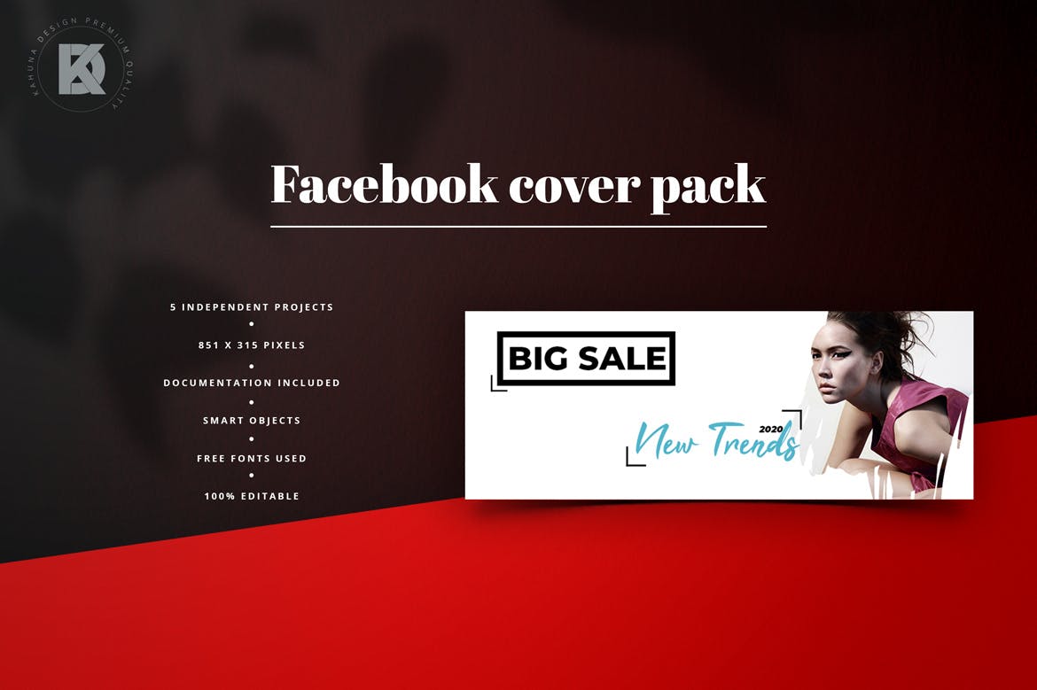 时尚品牌Facebook封面设计模板素材库精选 Fashion Facebook Cover Pack插图(2)