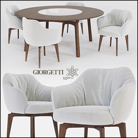 圆形团圆餐桌和酒店餐椅素材之家精选3D模型