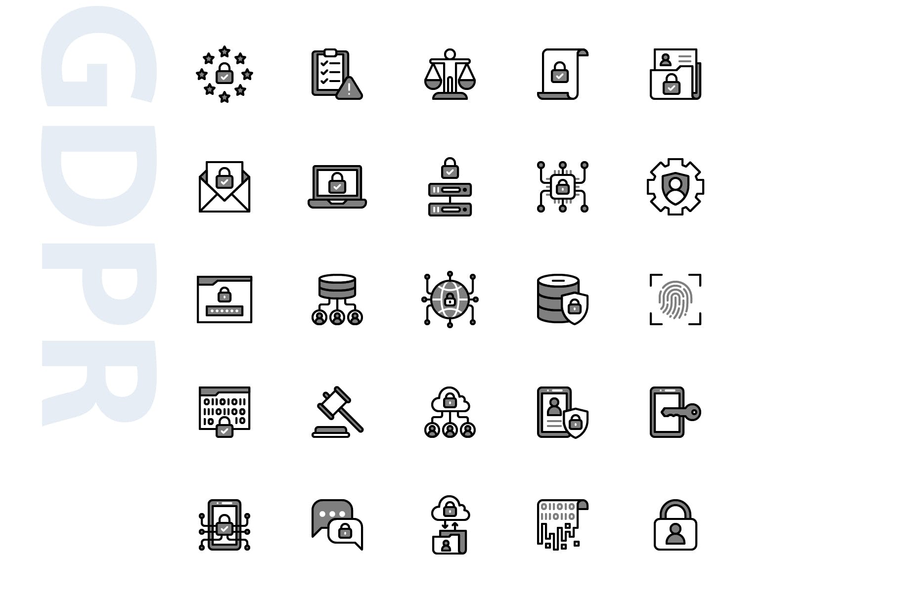 25枚GDPR通用数据保护条例主题Chromatic风格素材库精选图标 GDPR Chromatic插图(3)