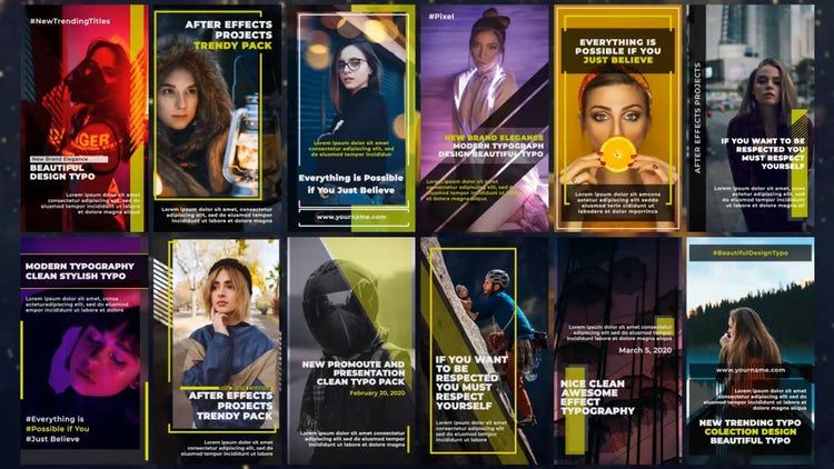 照片墙故事包具有动画效果的素材库精选AE模板