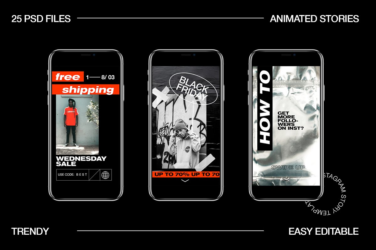 时尚动画Instagram社交媒体故事插图(10)