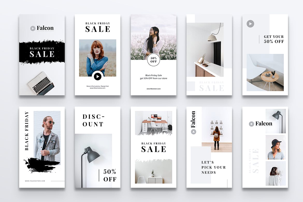 创意设计代理Instagram品牌推广设计模板素材库精选 FALCON Creative Agency Instagram Stories插图(5)