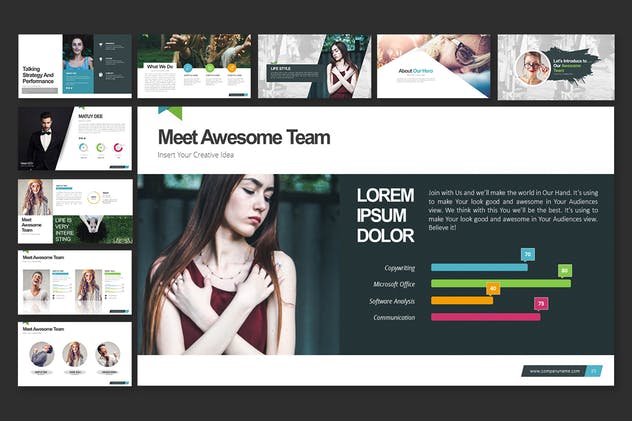 摄影/时尚/服装企业PPT幻灯片设计模板 KooK Powerpoint Presentation插图(3)