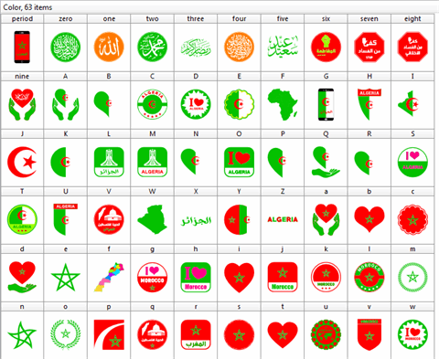 color Morocco Algeria font素材之家精选英文字体