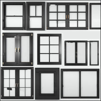 现代木窗单开窗子母窗对开窗素材之家精选3D模型