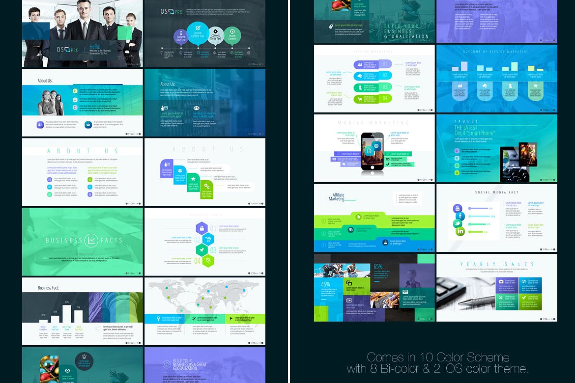 干净、创意、现代的商业PowerPoint包插图(11)