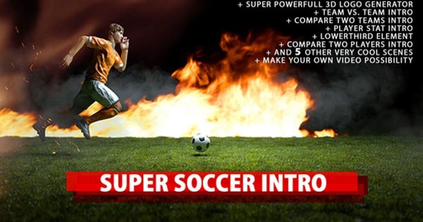 超级足球体育竞技节目片头素材库精选AE模板 Super Soccer Intro
