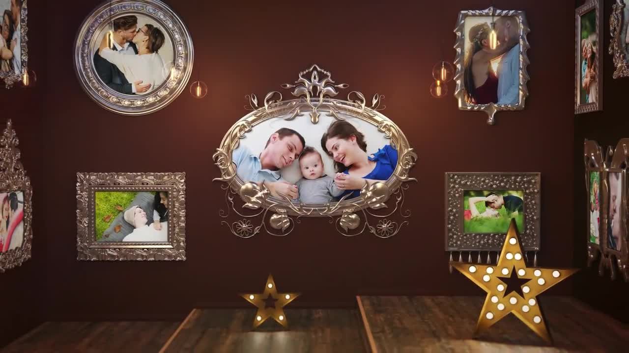 清新浪漫婚礼照片相册片头素材库精选AE模板