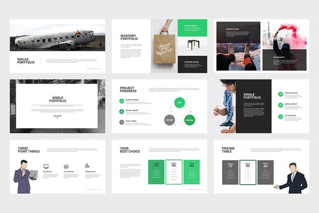 一款实用性强的企业宣传介绍PPT模板素材 Niklas : Powerpoint Presentation插图(2)