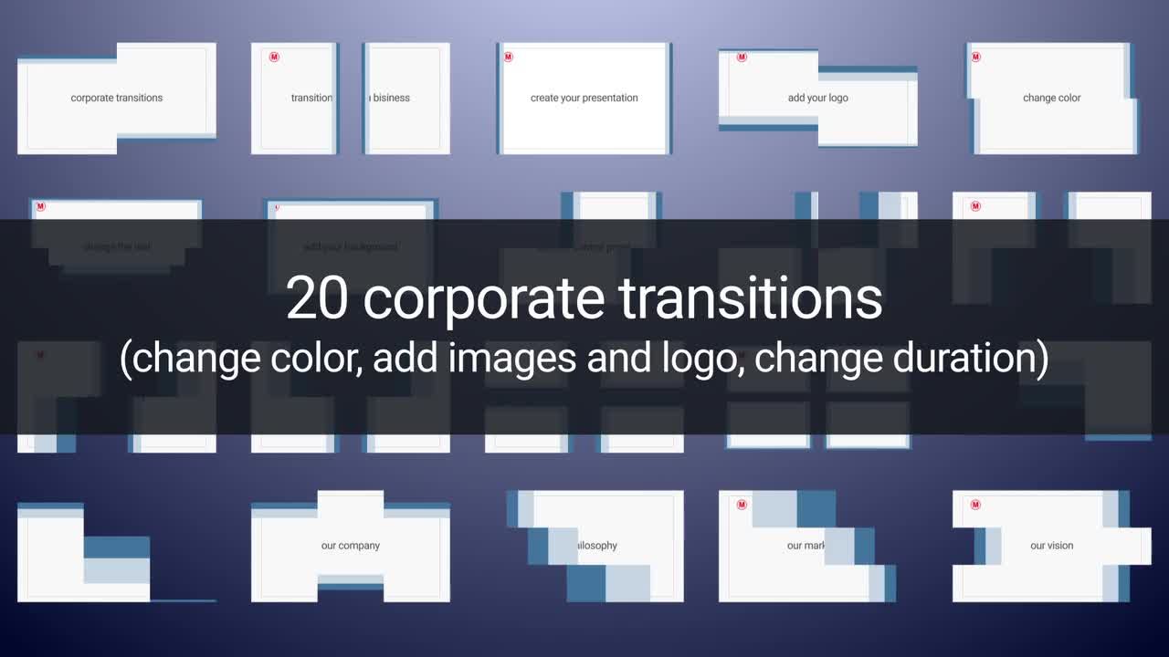 20个独特干净时尚过渡效果素材库精选AE模板