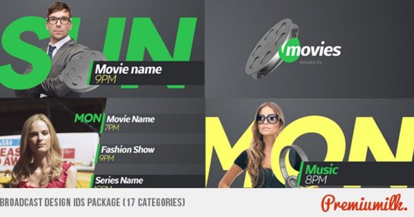 电视直播节目表设计素材库精选AE模板 Broadcast Design IDS Package
