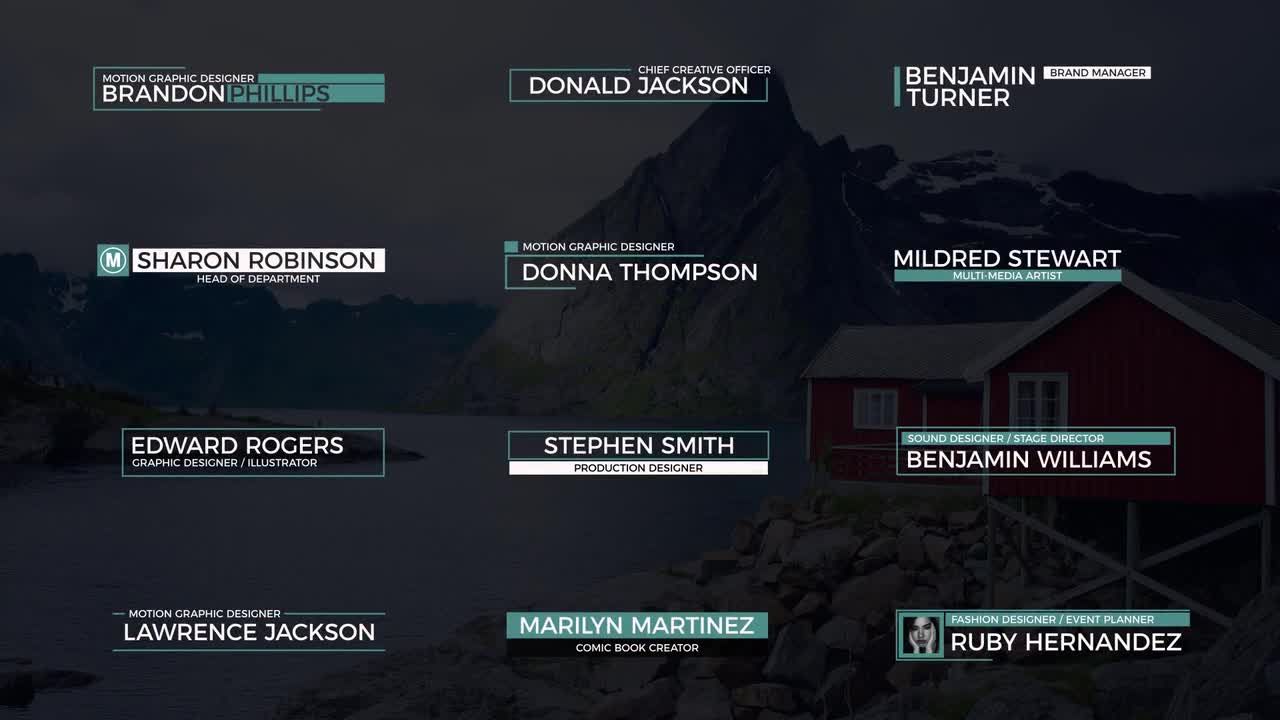 12个设计时尚创意动画的三分之一或智能全屏幕标题素材库精选AE模板