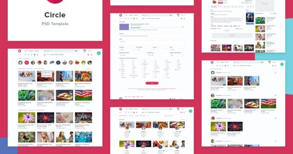 视频共享社交分享网站PSD模板素材库精选