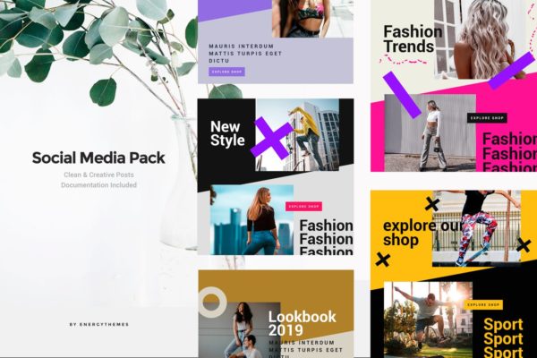 时装品牌社交媒体推广Banner横幅广告设计模板素材库精选v84 Social Media Banners – Vol84