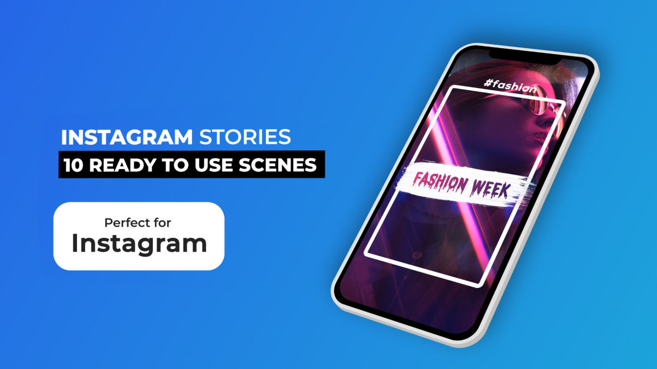 10个明亮干净创意的Instagram故事集合素材库精选AE模板